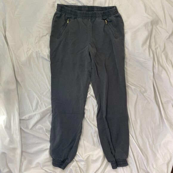INC Early 2000's Soft Grunge Dark Gray Black Cinched Casual Jogger Pants 12 / L - Picture 2 of 6
